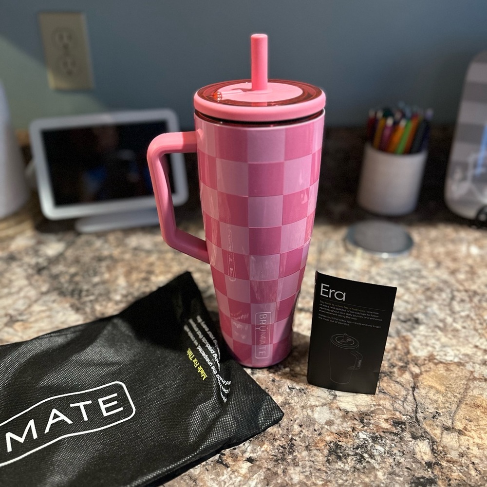 Krista Horton Pink Checkered Era Tumbler